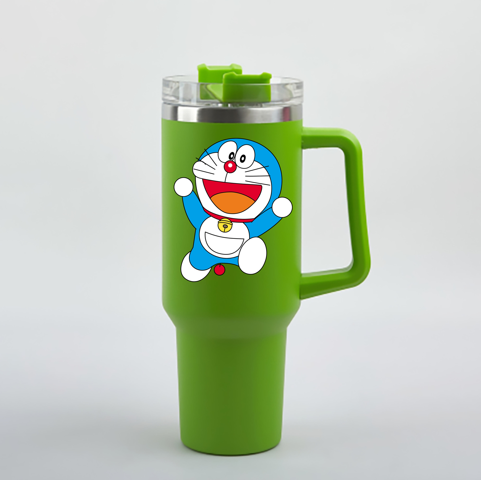 （画像用） ドラえもん Doraemon 1200mL車用タンブラー - クリスタルステッカー（プラスチックストロー付き）